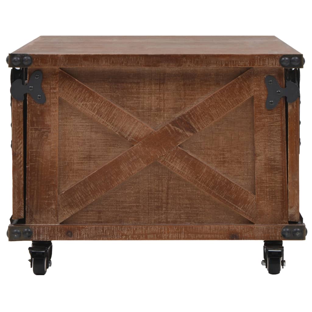 Coffee Table Solid Fir Wood 91X51X38 Cm Brown
