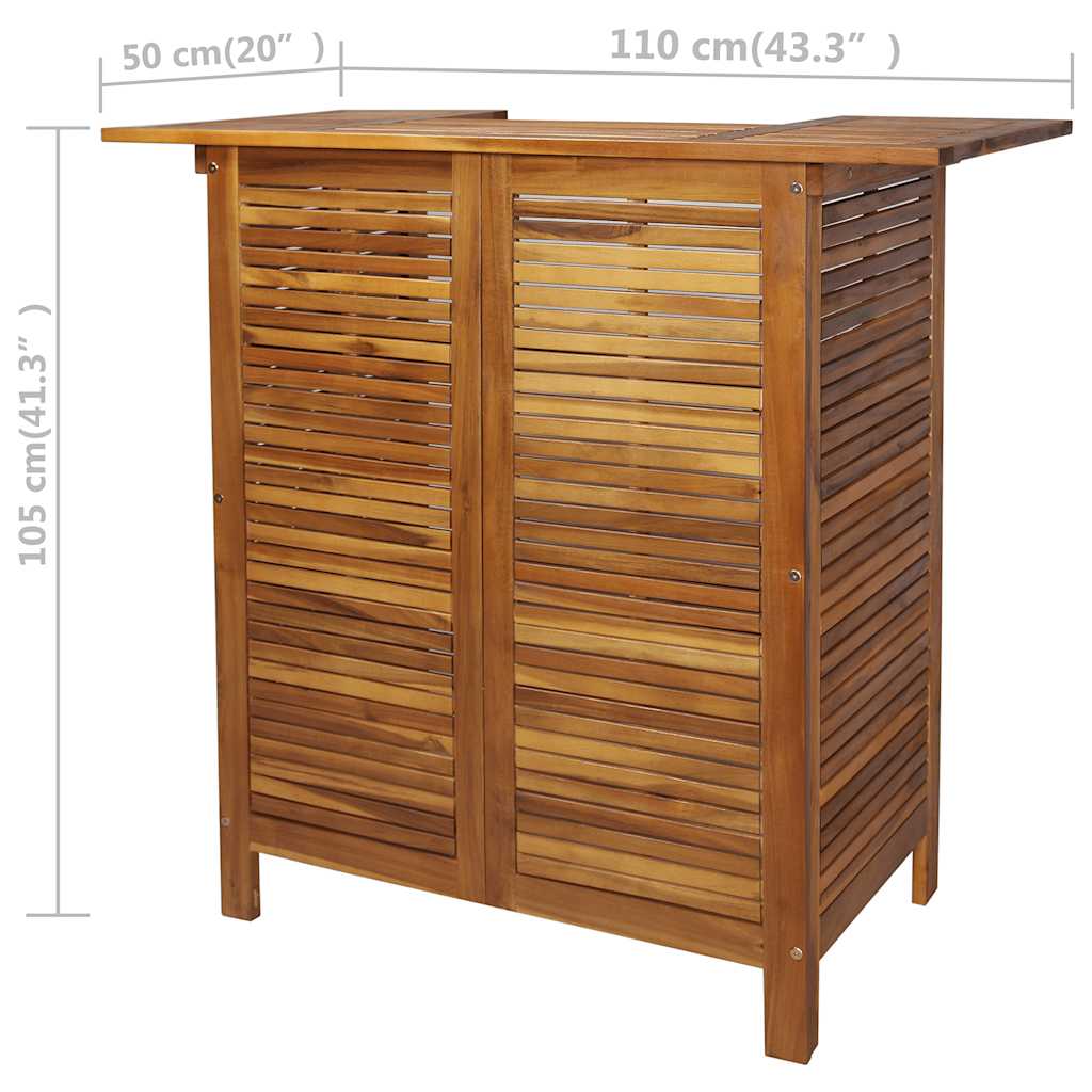 Bar Table And Chair Set 3 Pieces Solid Acacia Wood