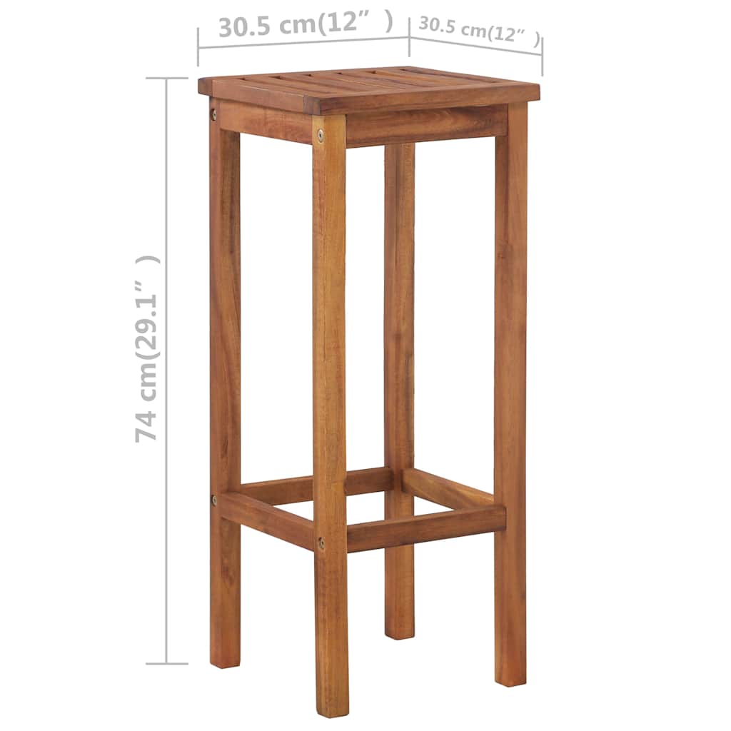 Bar Table And Chair Set 3 Pieces Solid Acacia Wood