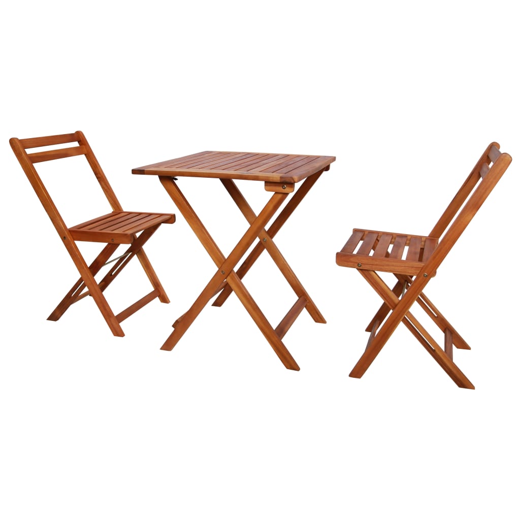 Garden Dining Set 3 Pcs Oil Solid Acacia Wood