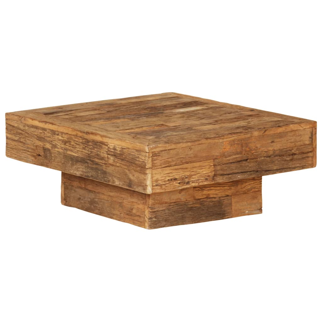 Coffee Table Dark Brown Square Solid Mango Wood