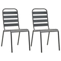 Outdoor Chairs 4 Pcs Slatted Design Steel
