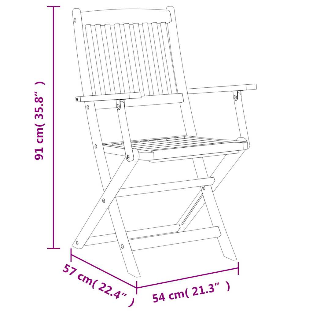 Outdoor Furniture Set 5 Piece Folding Dining Solid Acacia Wood Brown 120 cm