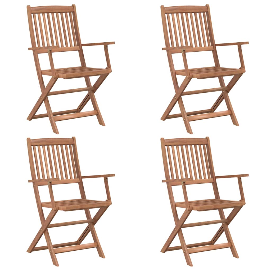 Outdoor Furniture Set 5 Piece Folding Dining Solid Acacia Wood Brown 120 cm