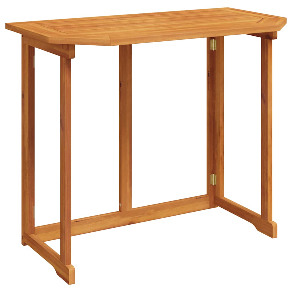 Outdoor Table Folding Balcony 90X50X74 Cm Solid Acacia Wood brown grey Foldable