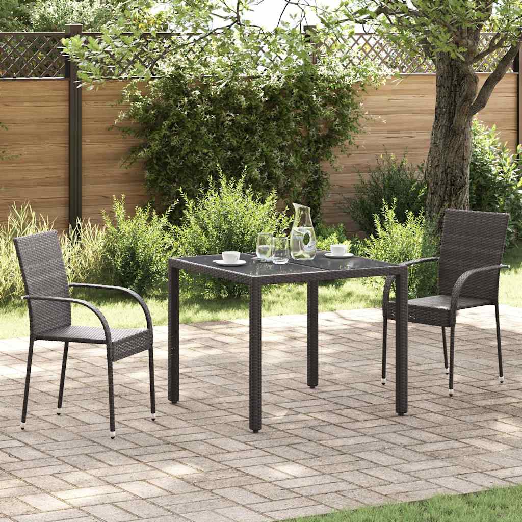 Stackable Outdoor Chairs 4 Pcs Poly Rattan