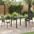 Stackable Outdoor Chairs 4 Pcs Poly Rattan