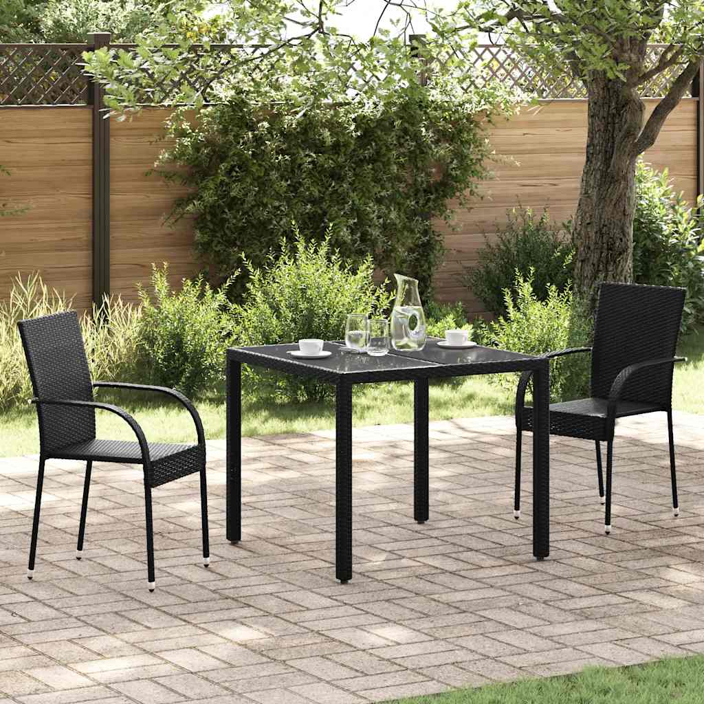 Stackable Outdoor Chairs 4 Pcs Poly Rattan