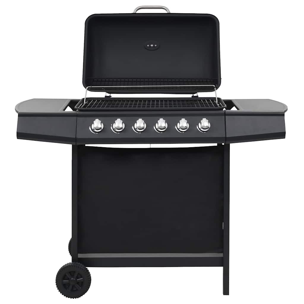Outdoor Grills 6 Burner Gas BBQ Grill Barbecue Thermometer Black Removable 112 c