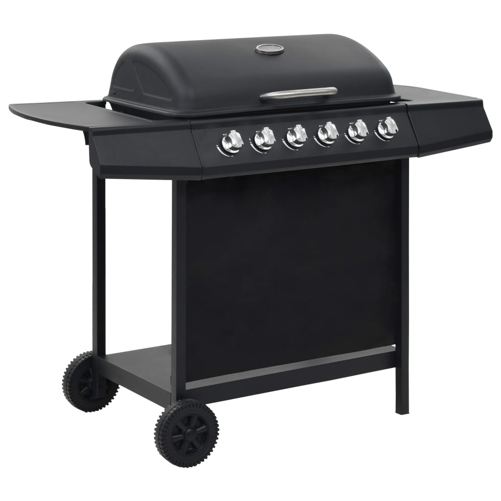 Outdoor Grills 6 Burner Gas BBQ Grill Barbecue Thermometer Black Removable 112 c