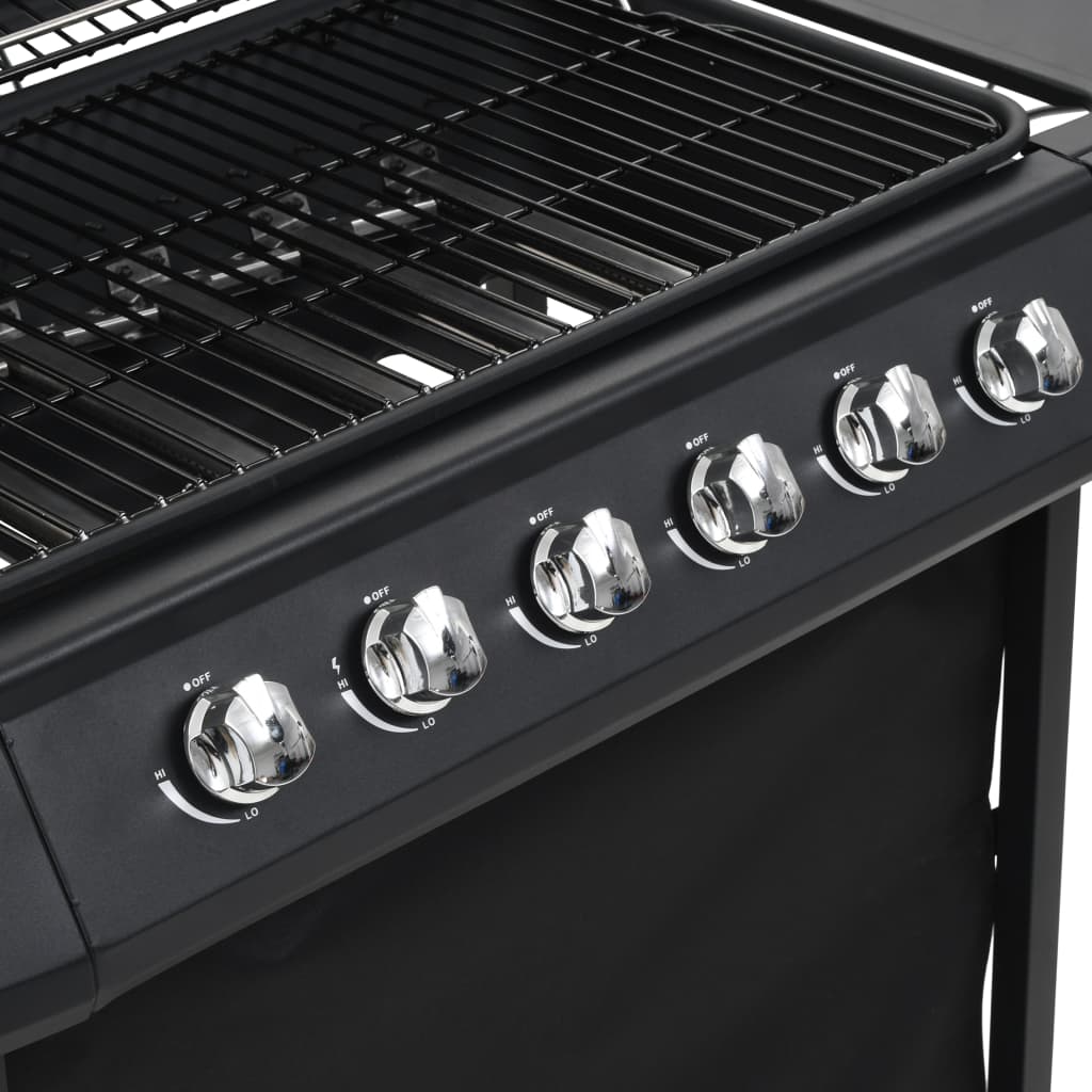 Outdoor Grills 6 Burner Gas BBQ Grill Barbecue Thermometer Black Removable 112 c