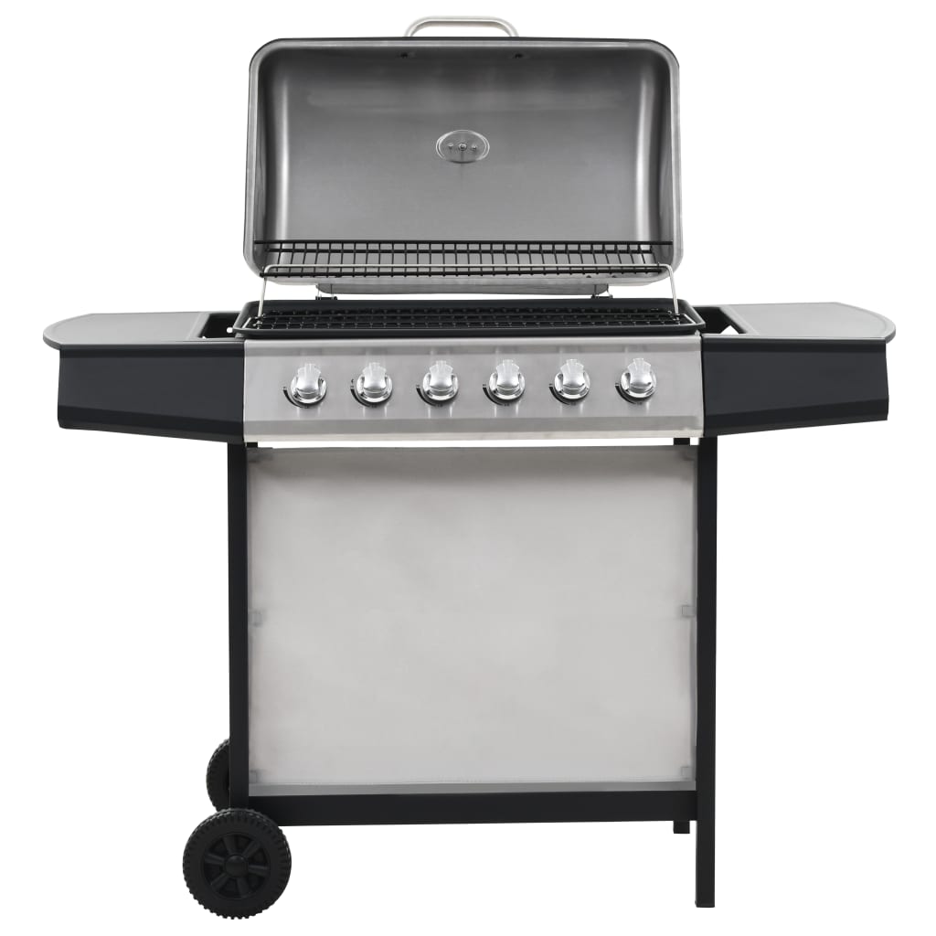 Gas Bbq Grill With 6 Cooking Zones Steel