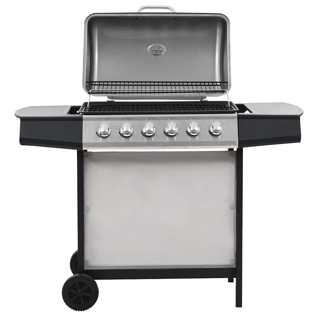 Outdoor Grills 6 Burner Gas BBQ Grill Barbecue Thermometer Black Removable 112 c