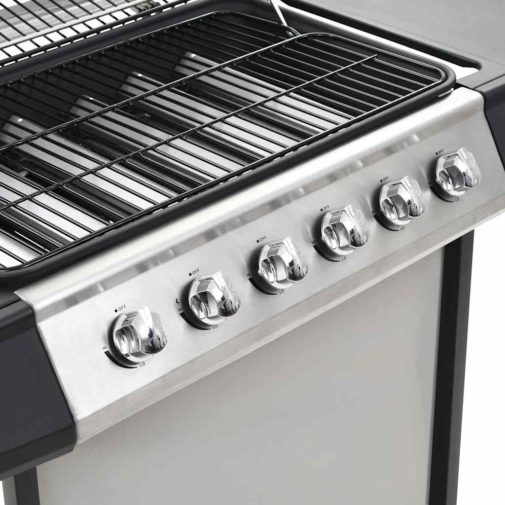 Outdoor Grills 6 Burner Gas BBQ Grill Barbecue Thermometer Black Removable 112 c