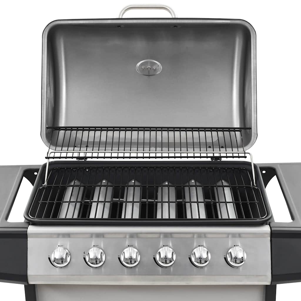 Outdoor Grills 6 Burner Gas BBQ Grill Barbecue Thermometer Black Removable 112 c