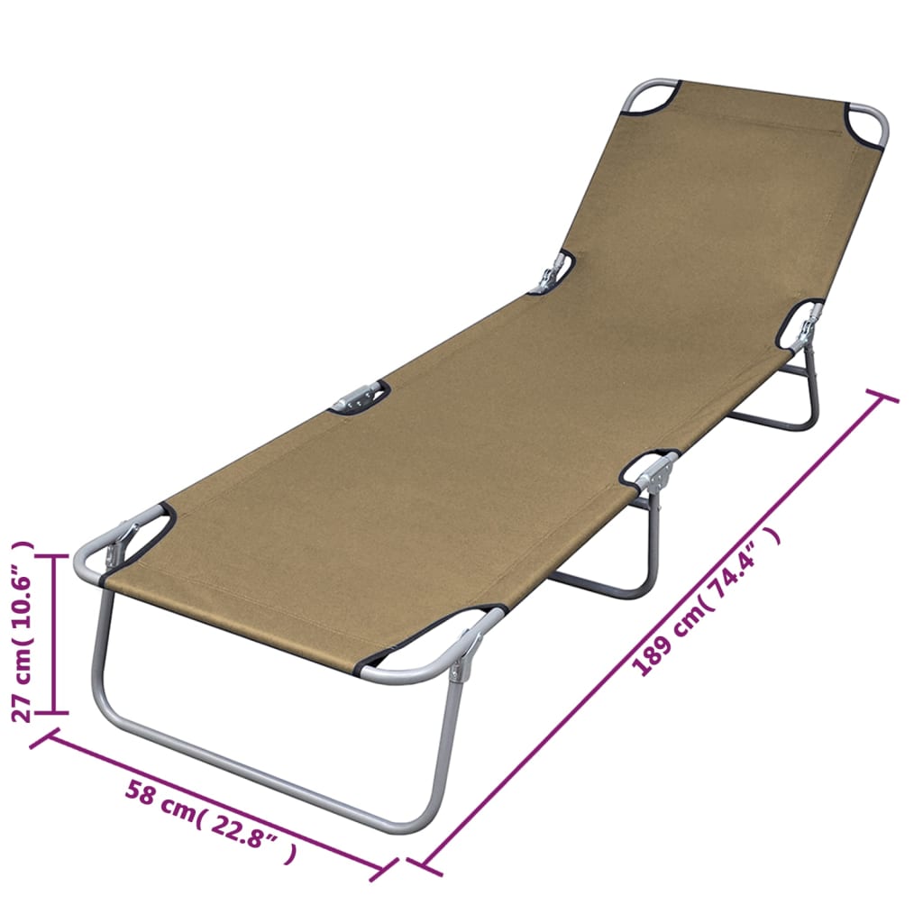 Foldable Sunlounger With Adjustable Backrest