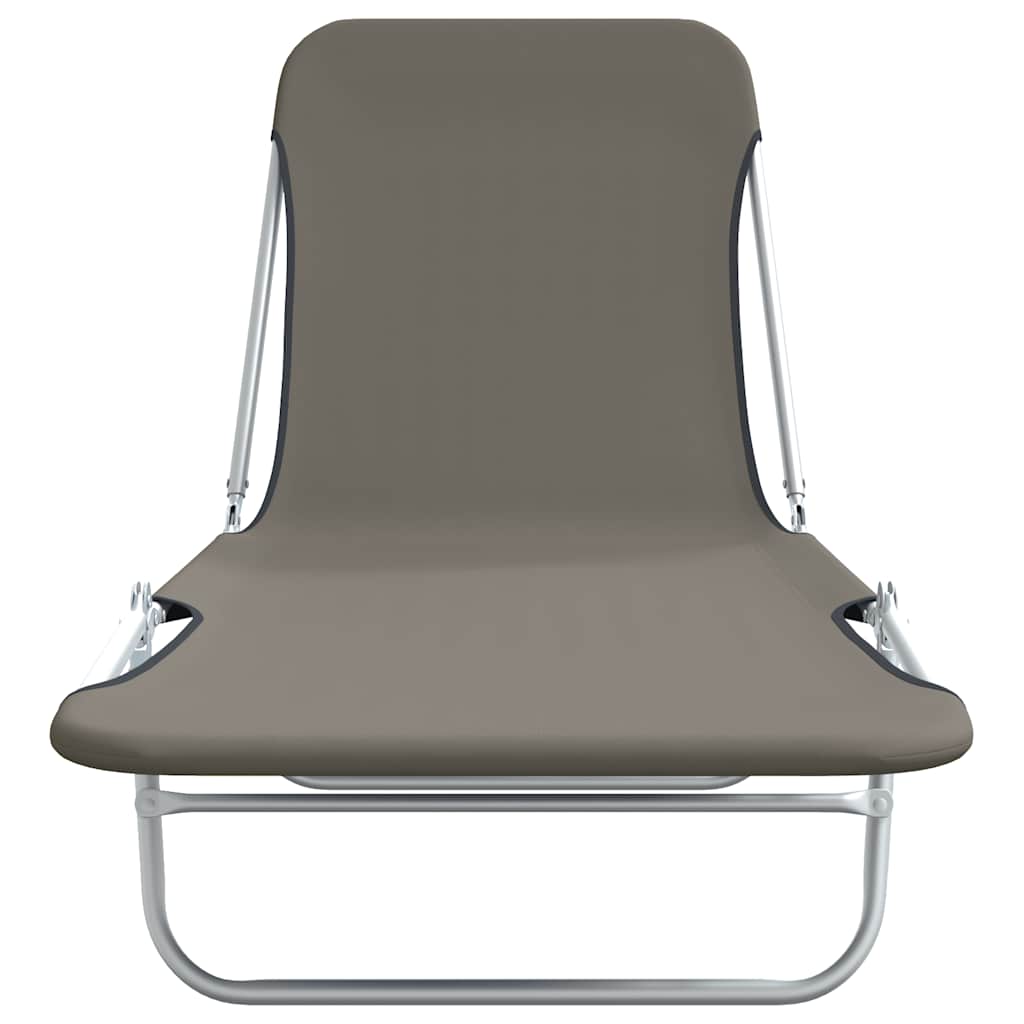 Folding Sun Loungers 2 Pcs Steel And Fabric