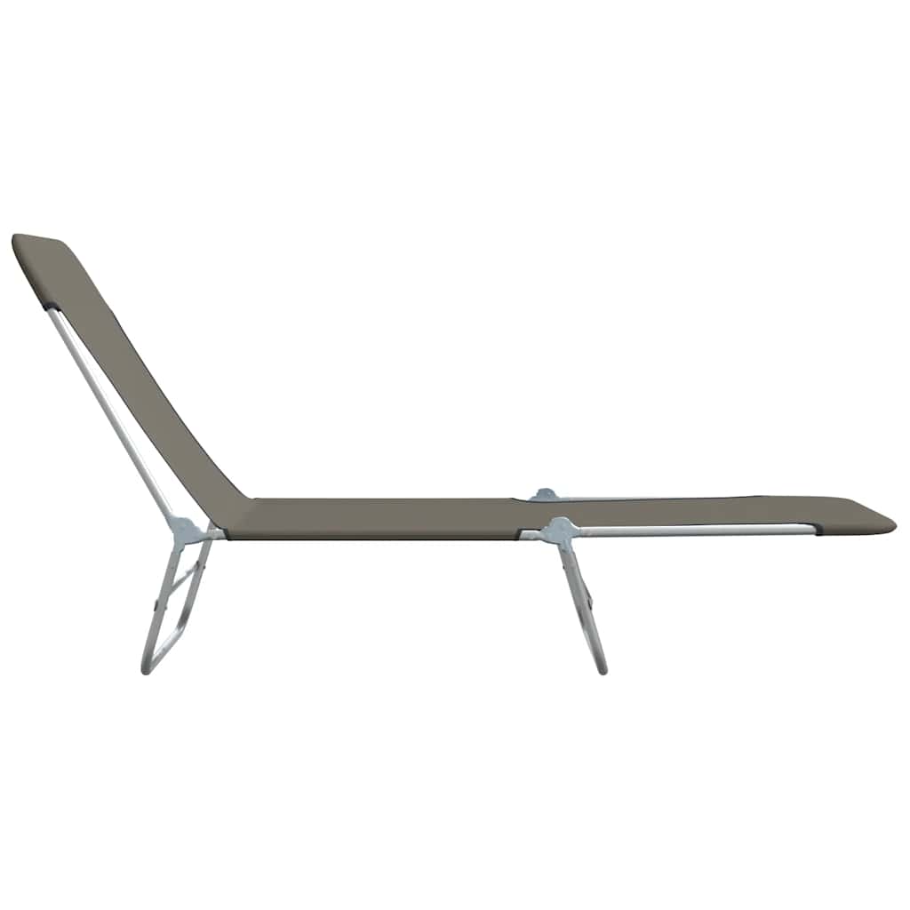 Folding Sun Loungers 2 Pcs Steel And Fabric