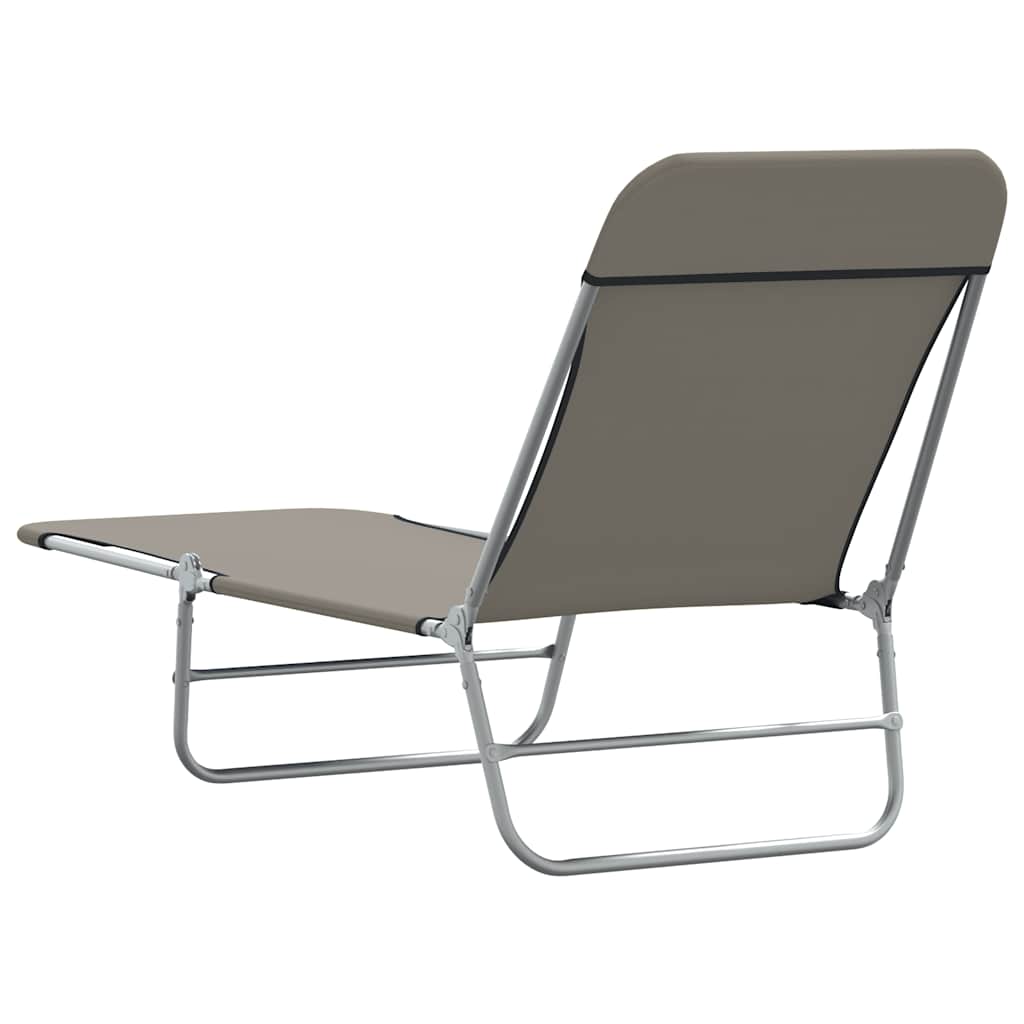 Folding Sun Loungers 2 Pcs Steel And Fabric