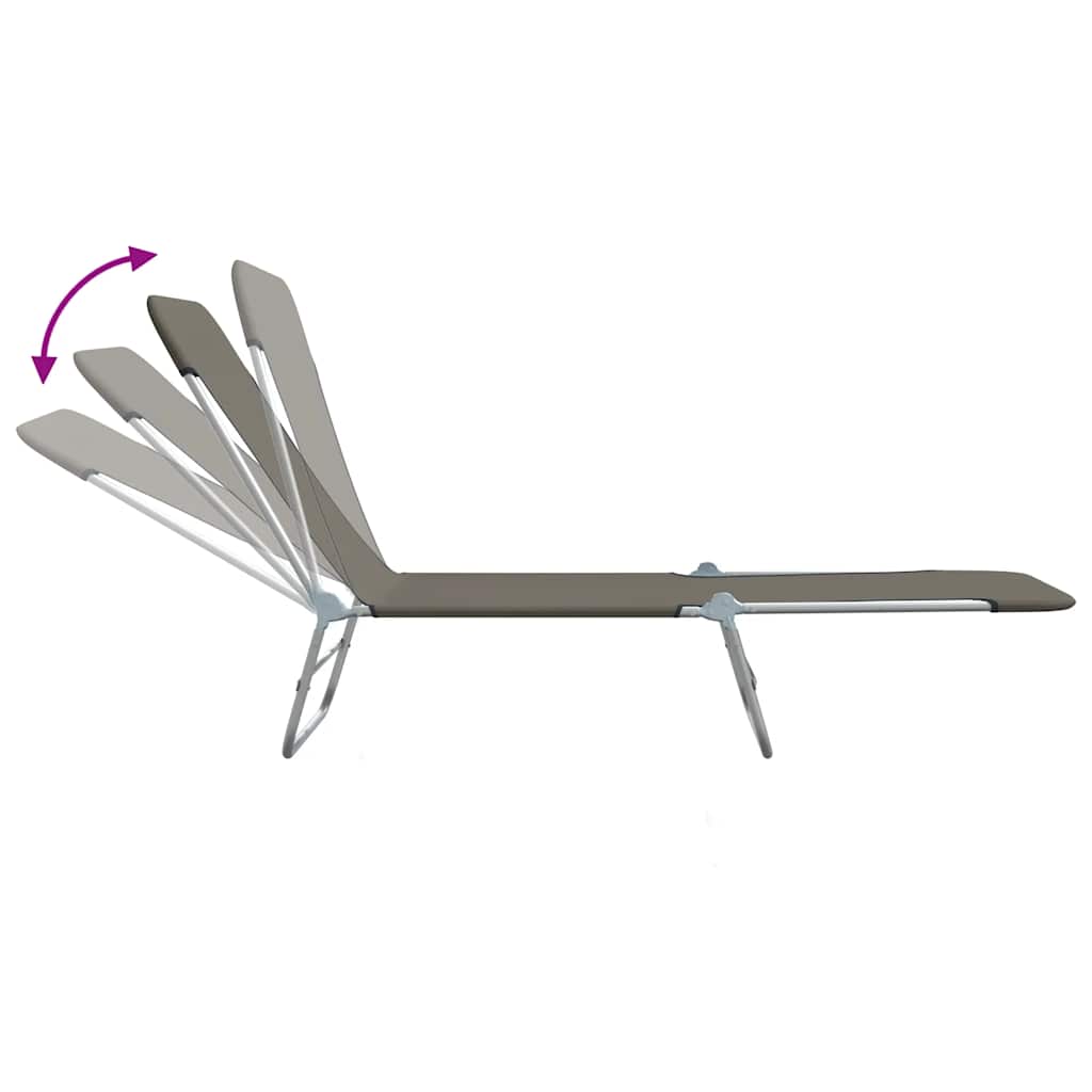 Folding Sun Loungers 2 Pcs Steel And Fabric