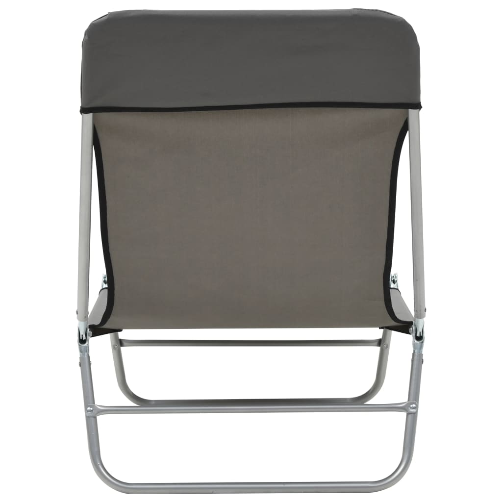 Folding Sun Loungers 2 Pcs Steel And Fabric