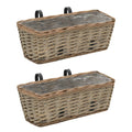 Balcony Planter 2 Pcs Wicker With Pe Lining 60 Cm