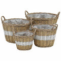 Planter Set of 4 Rustic Wicker Baskets Willow Rattan Garden Plant Pots