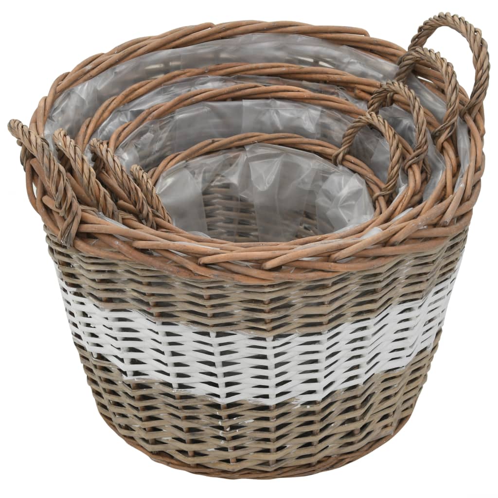 Raised Bed 4 Pcs Wicker With Pe Lining