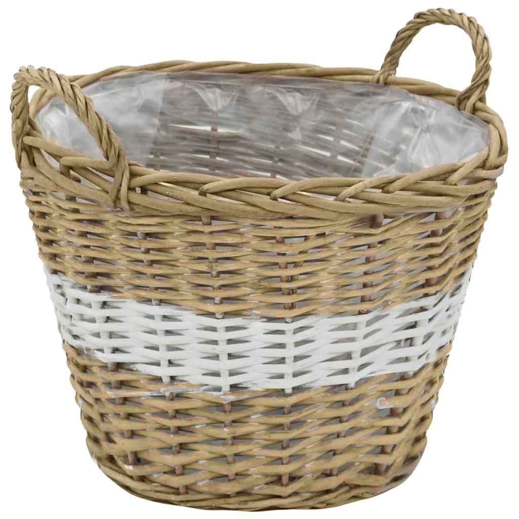 Planter Set of 4 Rustic Wicker Baskets Willow Rattan Garden Plant Pots