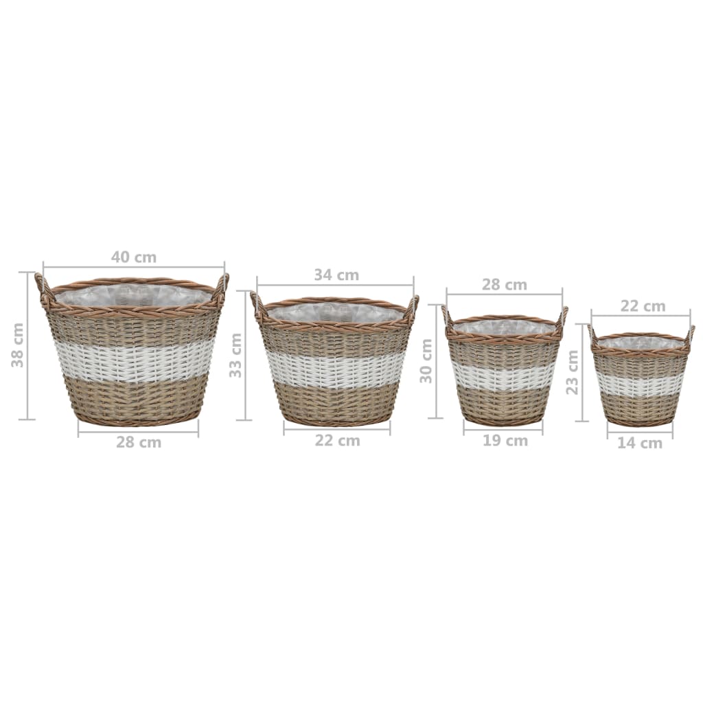 Raised Bed 4 Pcs Wicker With Pe Lining