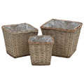 Raised Bed 3 Pcs Wicker With Pe Lining