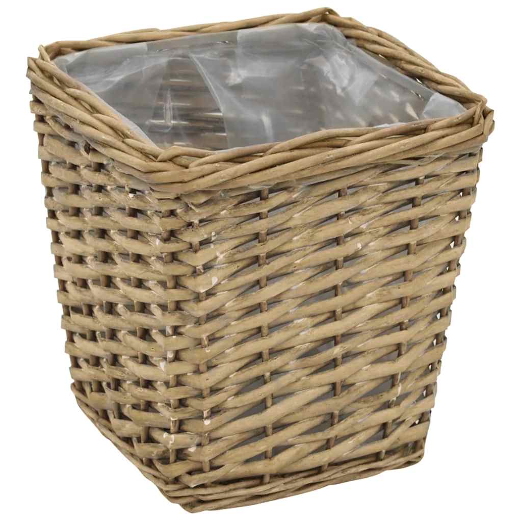 Raised Bed 3 Pcs Wicker With Pe Lining