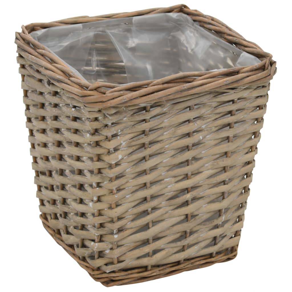 Raised Bed 3 Pcs Wicker With Pe Lining
