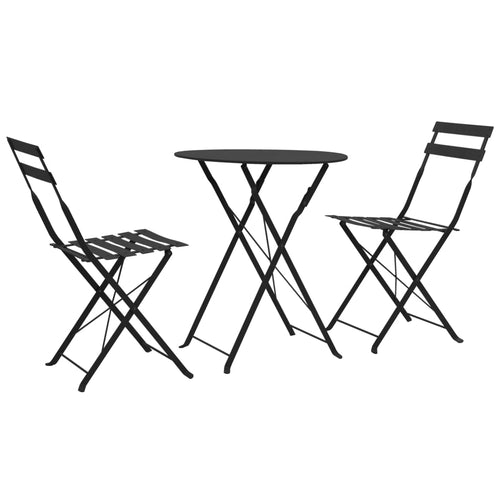 Bistro Set | | Powder-Coated Steel | Compact | Foldable