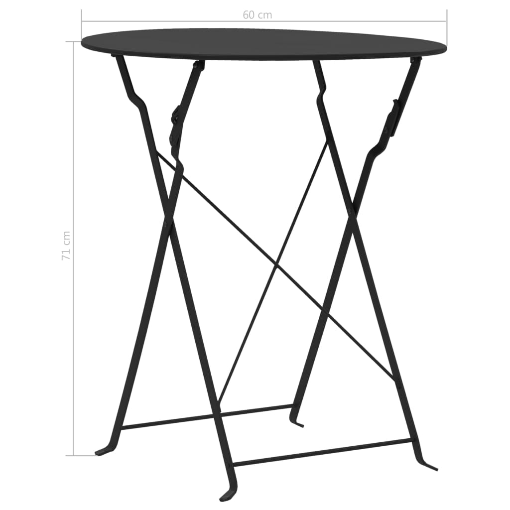 Bistro Set | | Powder-Coated Steel | Compact | Foldable