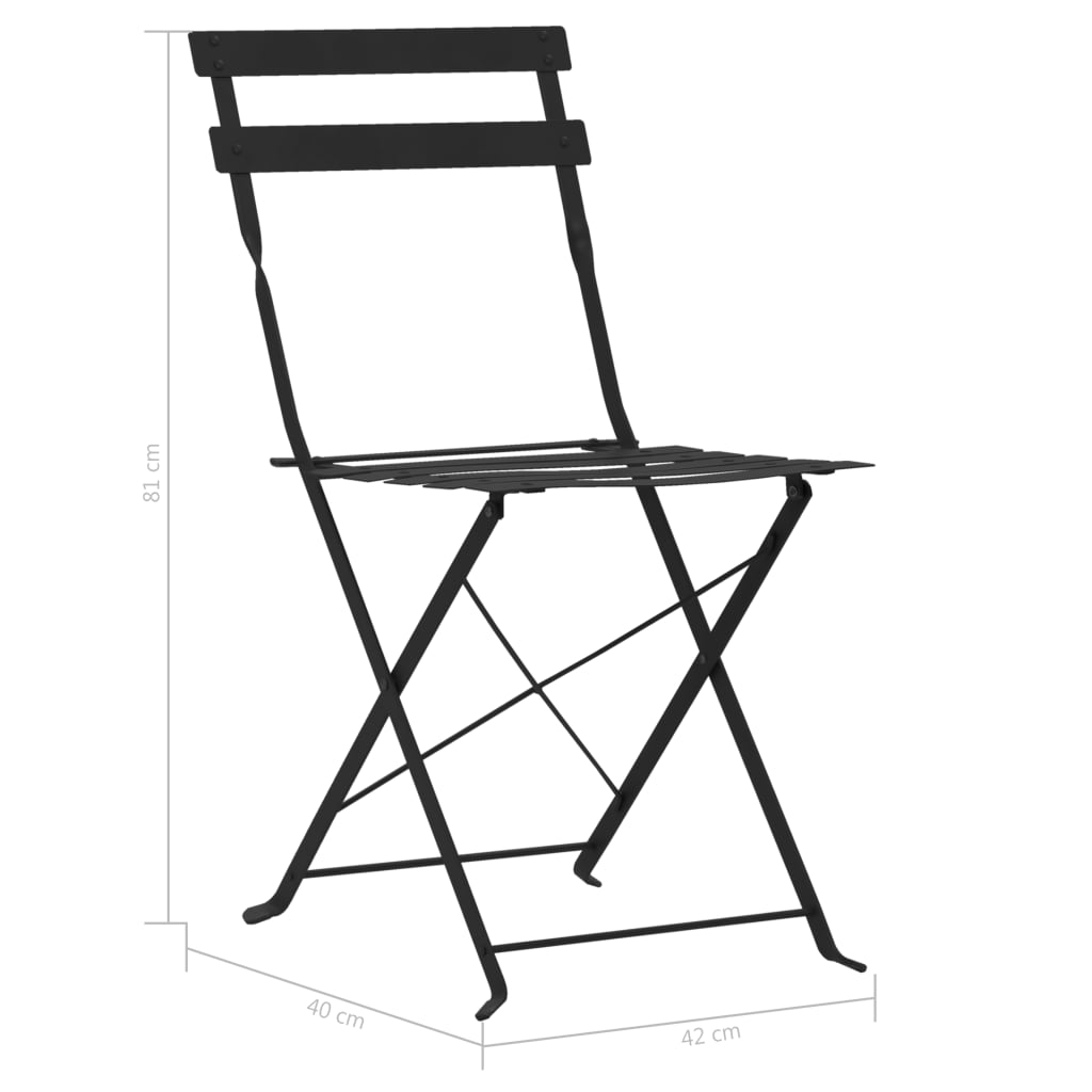 Bistro Set | | Powder-Coated Steel | Compact | Foldable