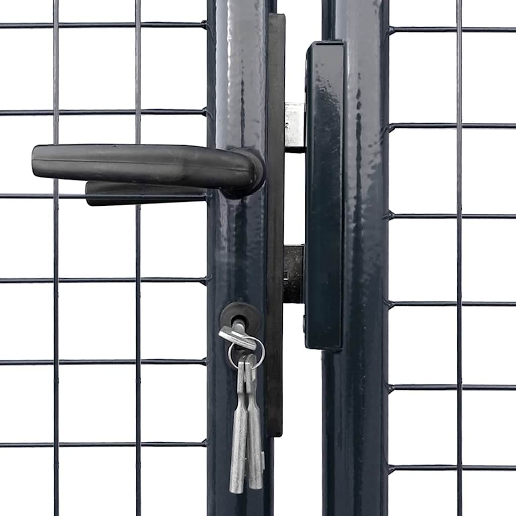 Garden Gate Anthracite Double 306x150cm Galvanised Steel Fence Lockable 300 x 10