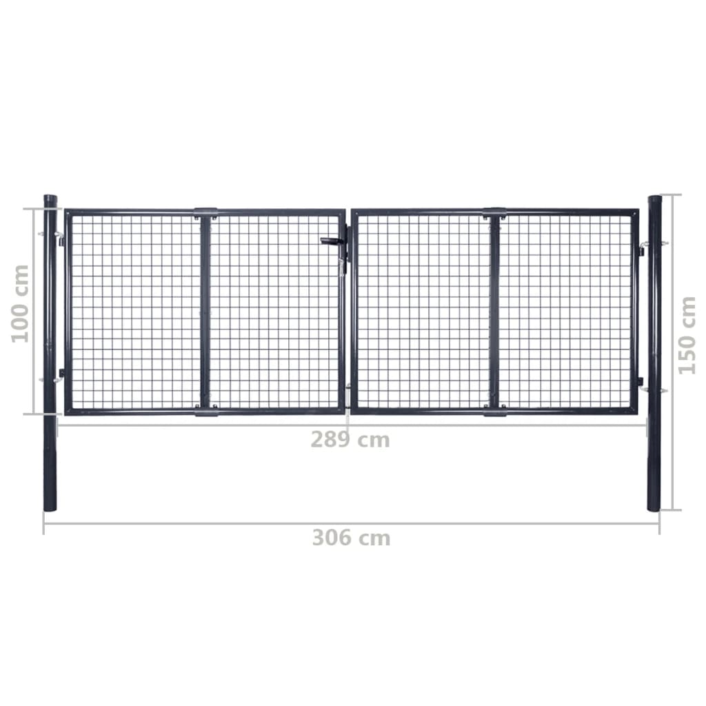 Mesh Garden Gate Galvanised Steel Grey