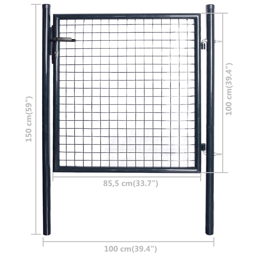 Mesh Garden Gate Galvanised Steel Grey