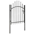 Garden Gate Steel 100x150cm Woerden Lockable Fence Outdoor Entrance Black Grey