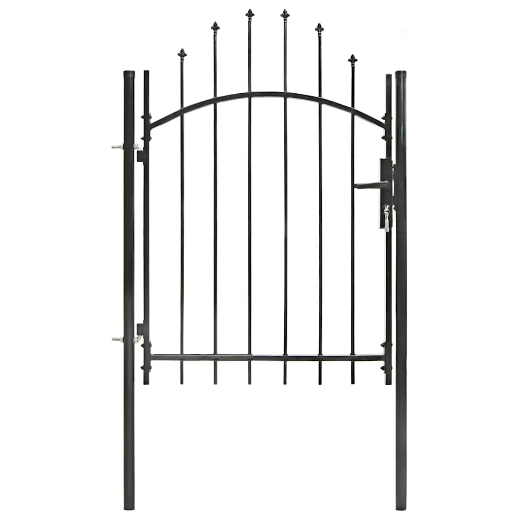 Garden Gate Steel 100x150cm Woerden Lockable Fence Outdoor Entrance Black Grey