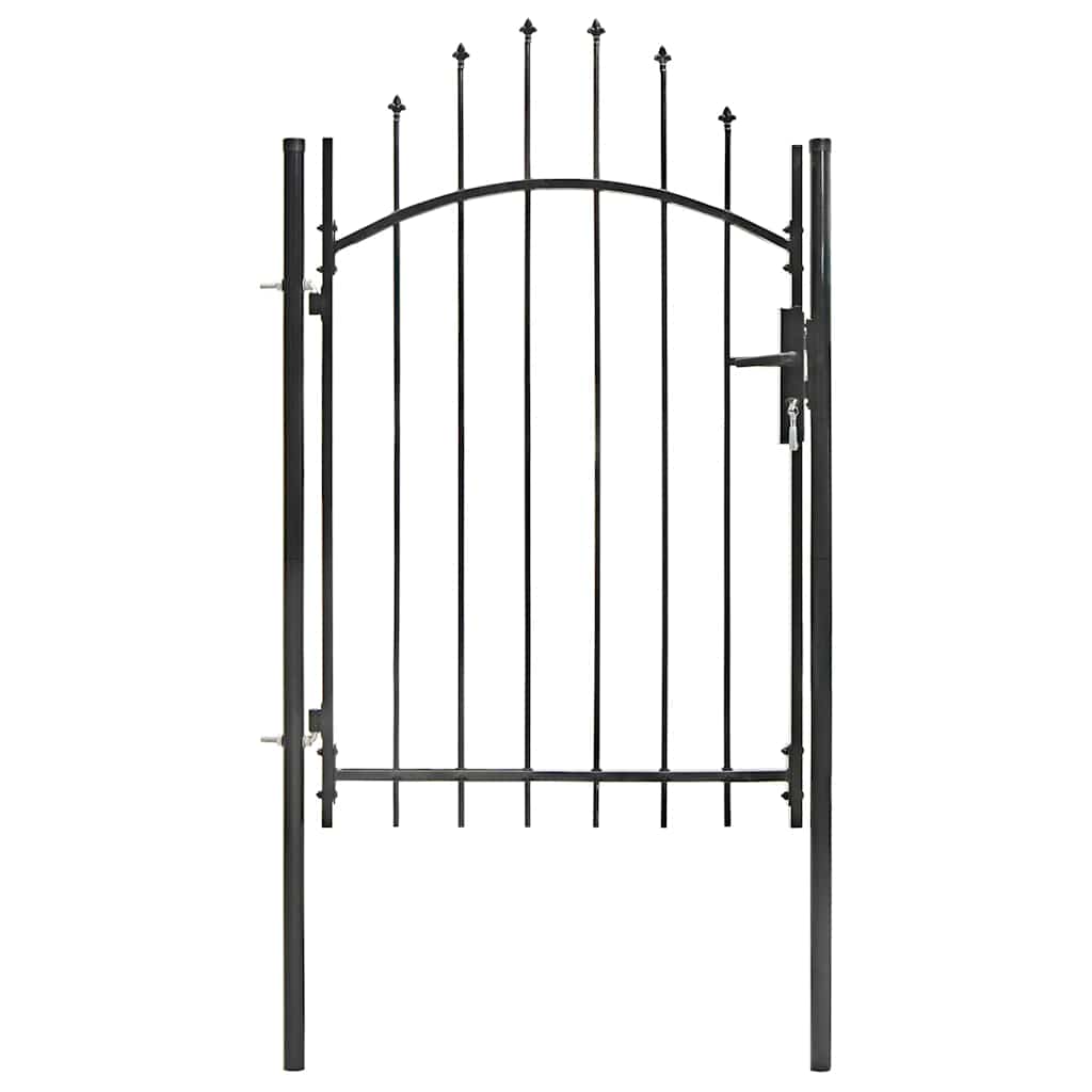 Garden Gate Steel 100x150cm Woerden Lockable Fence Outdoor Entrance Black Grey