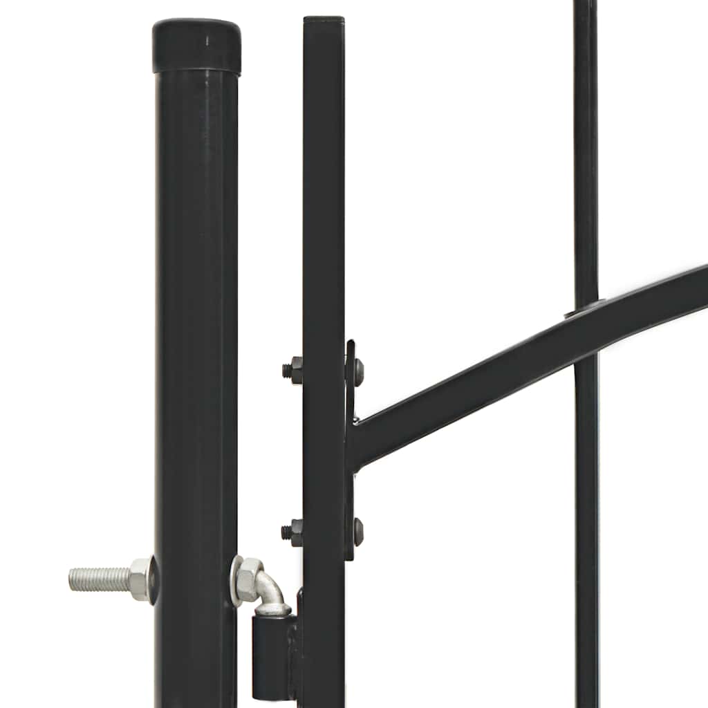 Garden Gate Steel 100x150cm Woerden Lockable Fence Outdoor Entrance Black Grey