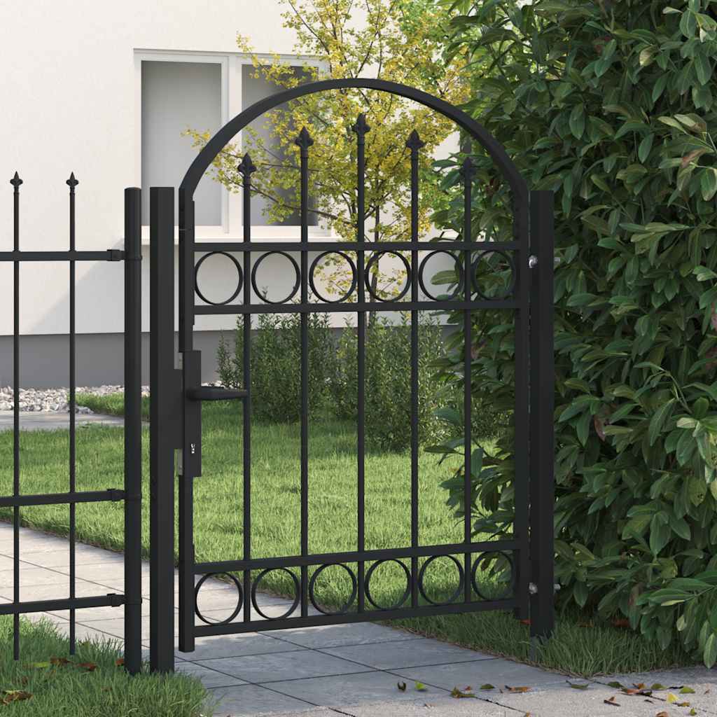 Fence Gate Assen 100 X 175 Cm Powder-Coated Steel Lockable