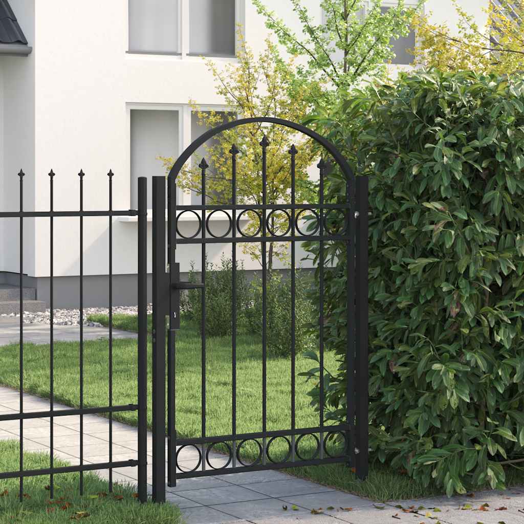Fence Gate Assen 100 X 175 Cm Powder-Coated Steel Lockable
