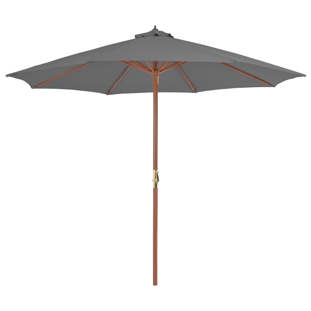 Garden Parasol With Wooden Pole 300 Cm Anthracite