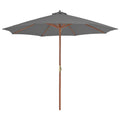 Garden Parasol With Wooden Pole 300 Cm Anthracite