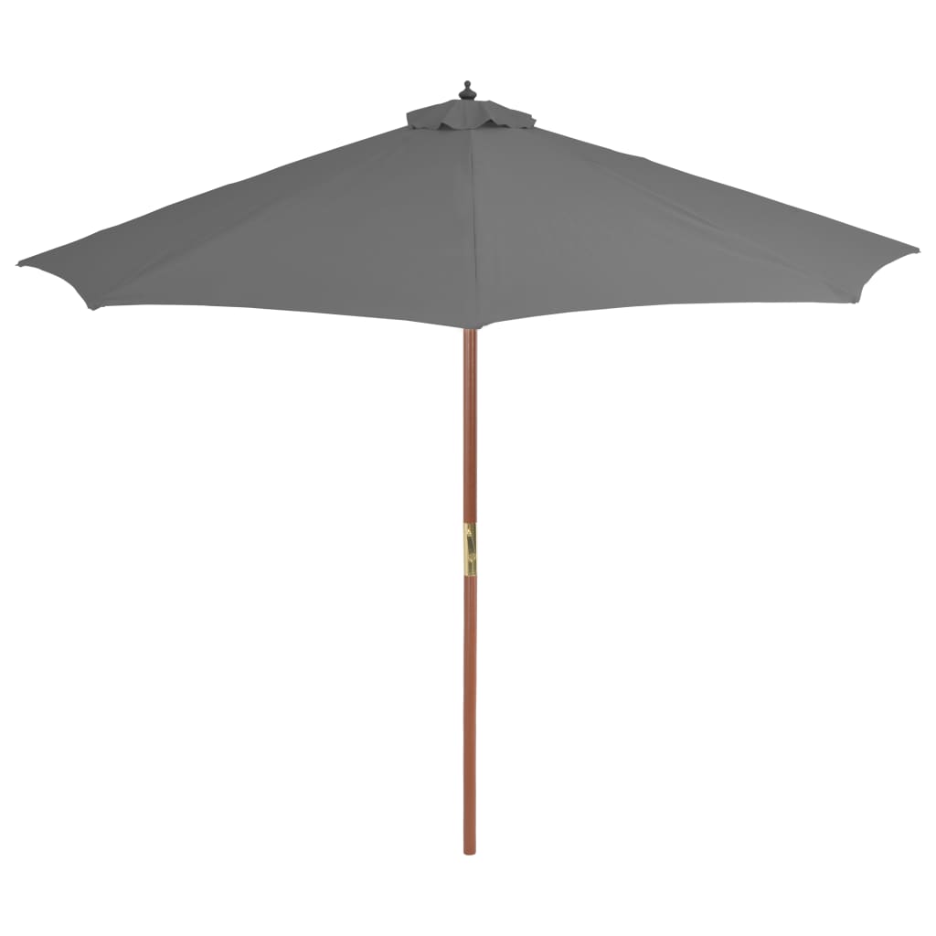Garden Parasol With Wooden Pole 300 Cm Anthracite