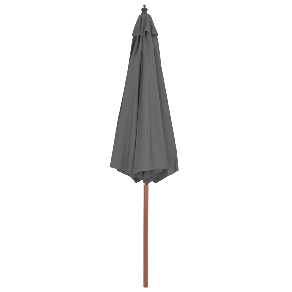 Garden Parasol With Wooden Pole 300 Cm Anthracite