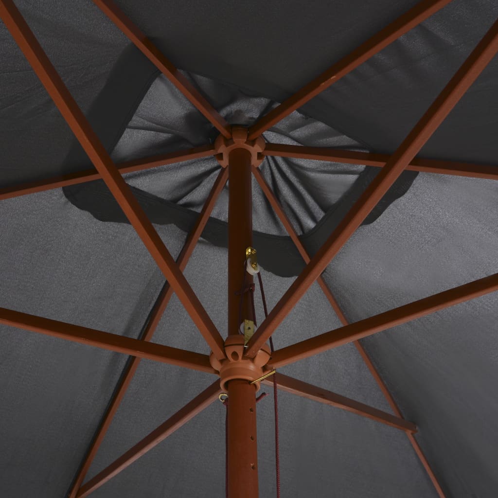 Garden Parasol With Wooden Pole 200X300 Cm